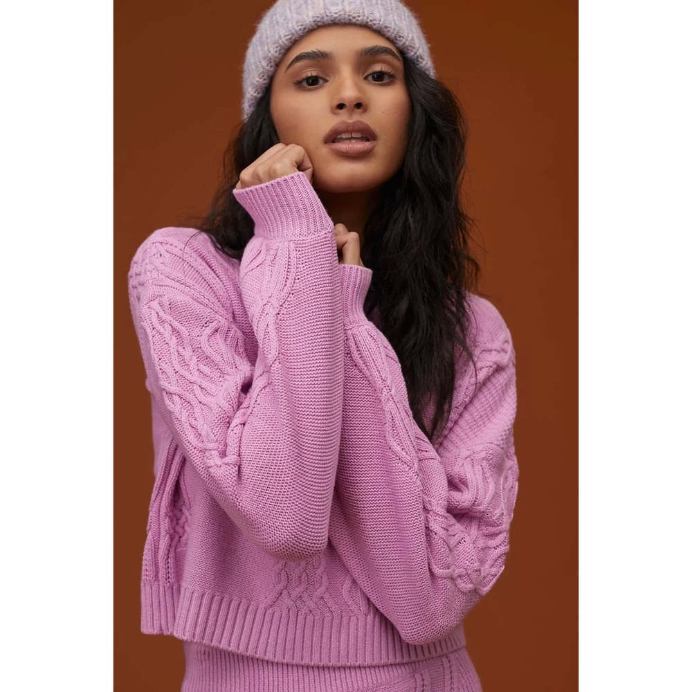 One LEFT! Anthropologie Maeve Cable-Knit Sweater Set Size XL NWT - Picture 2 of 10
